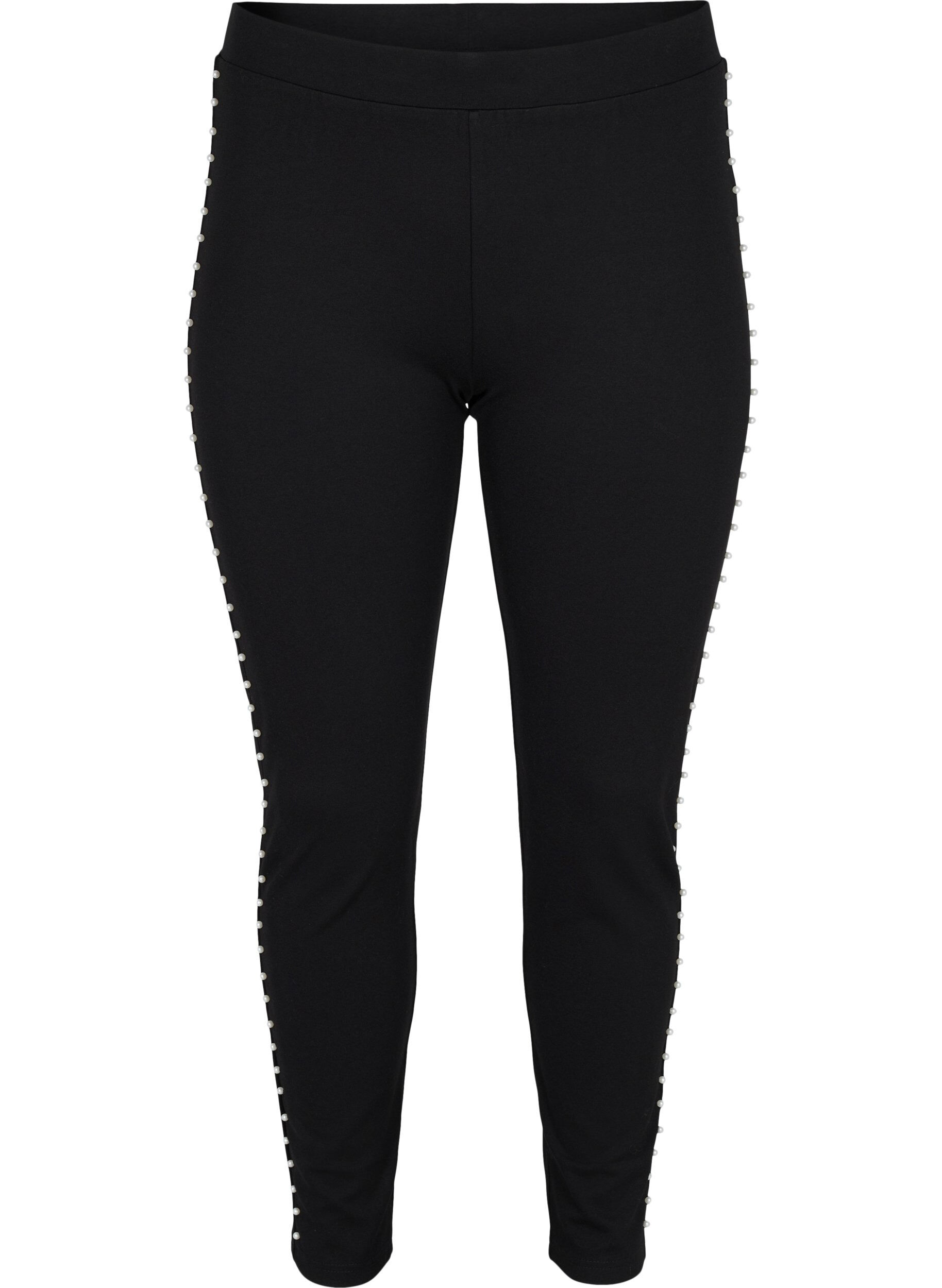 Zizzi Leggings med perler, Black, Packshot image number 0