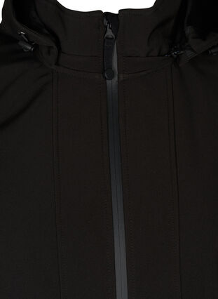 Softshell jakke med hætte, Black solid, Packshot image number 2