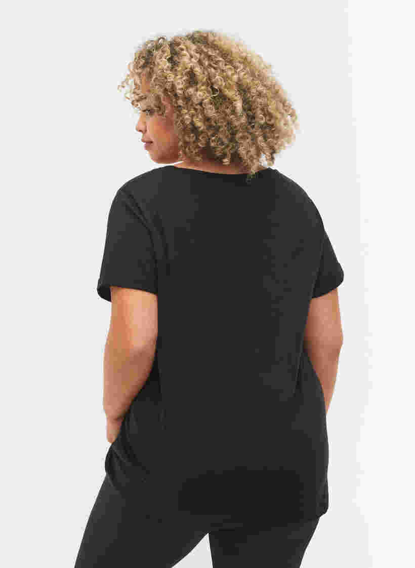 Trænings t-shirt med print, Black w. White, Model image number 1