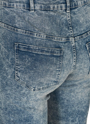 Denim shorts med høj talje, Light blue denim, Packshot image number 3