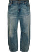 Barrel fit jeans med slidt vask, Bl&aring;, Packshot image number 0