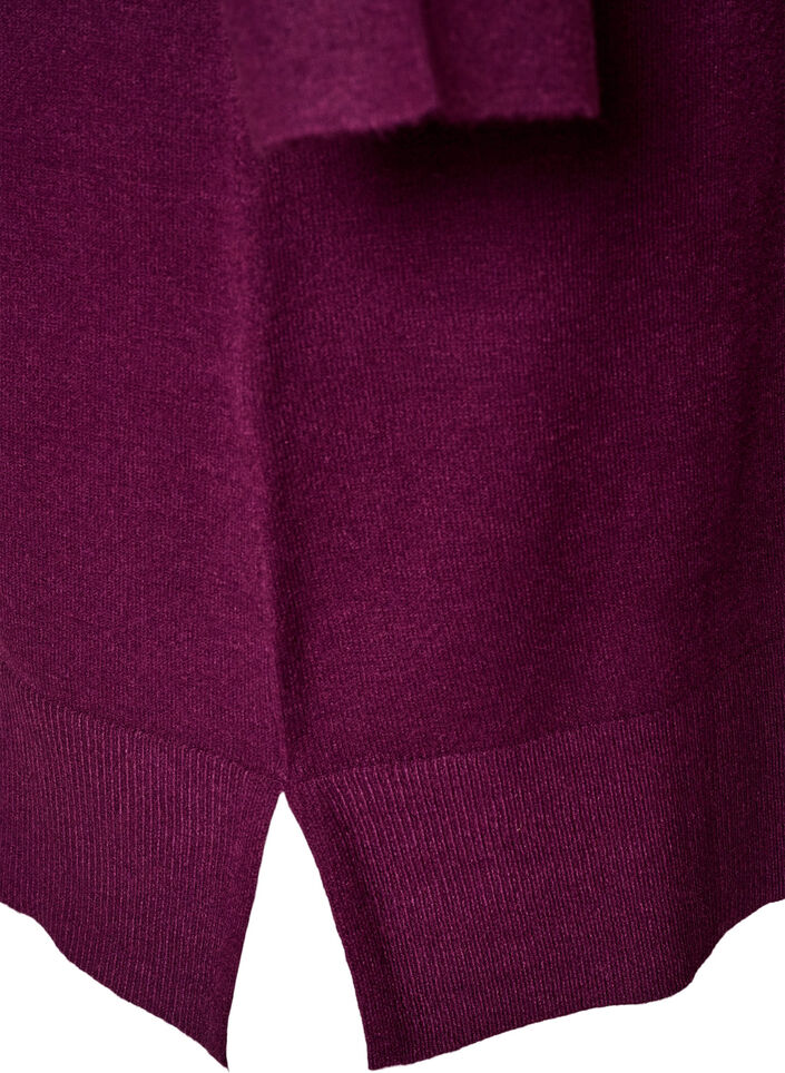 Kort strikkjole med raglan&aelig;rmer og midters&oslash;m, R&oslash;d, Packshot image number 3