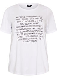 T-shirt med motiv, Hvid