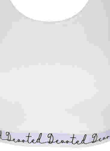 Bomulds bh top med rund halsudskæring, Bright White, Packshot image number 2