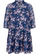 Tunika med blomsterprint og lurex, Blue Small Fl. AOP, Packshot image number 0