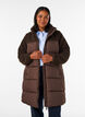 Mellemlang pufferjakke med teddyfleece, Brun, Model image number 0