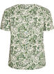 Kort&aelig;rmet bluse i viskose med print, Gr&oslash;n, Packshot image number 1