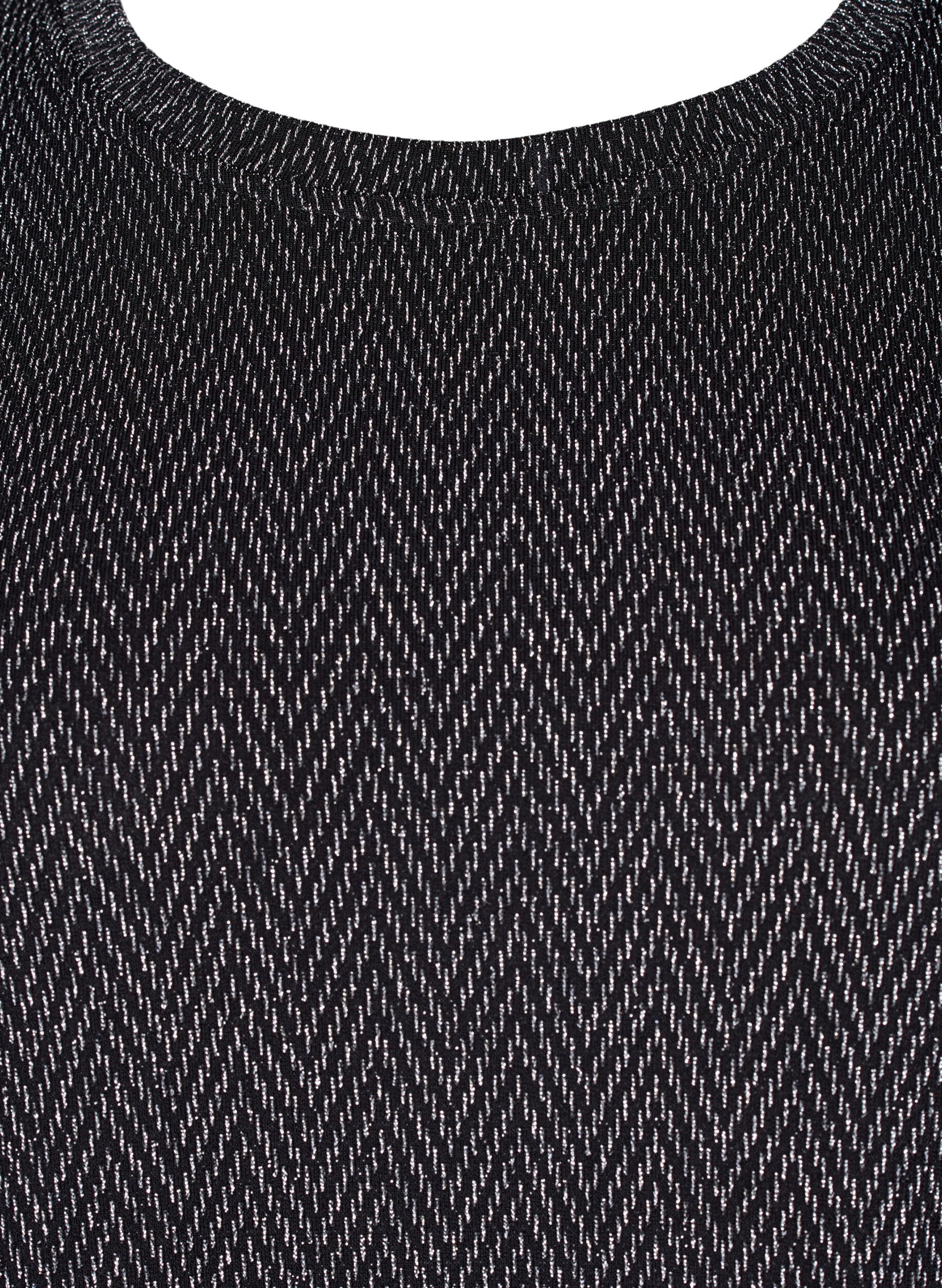 Zizzi Bluse med glimmer m&oslash;nster , Silver ZigZagShimmer, Packshot image number 2
