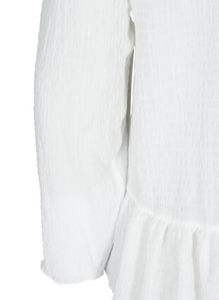 Bluse med flæser, Bright White, Packshot image number 3