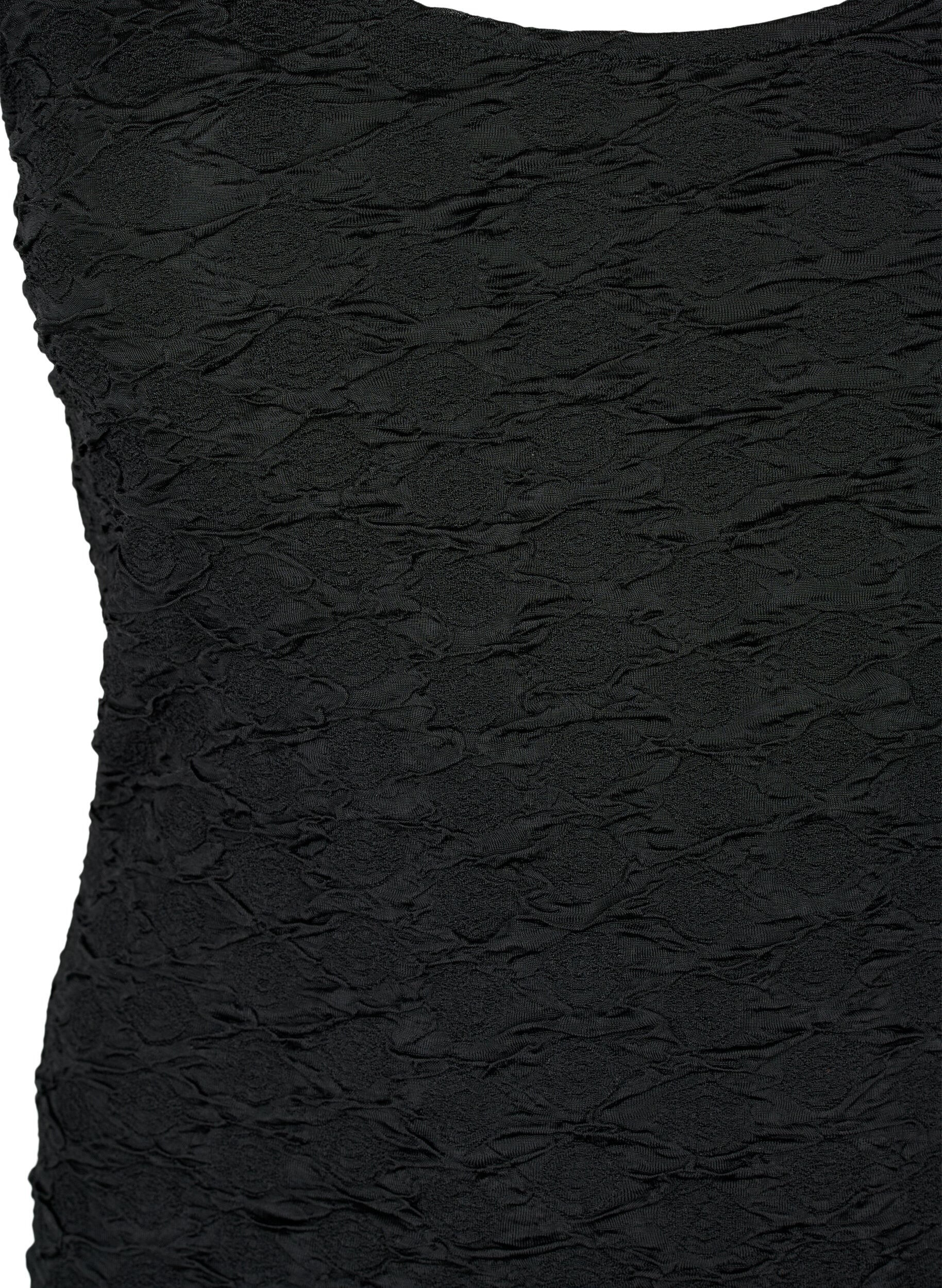Zizzi &AElig;rmel&oslash;s bodystocking med struktureret tekstur, Black, Packshot image number 2