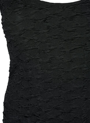Ærmeløs bodystocking med struktureret tekstur, Black, Packshot image number 2