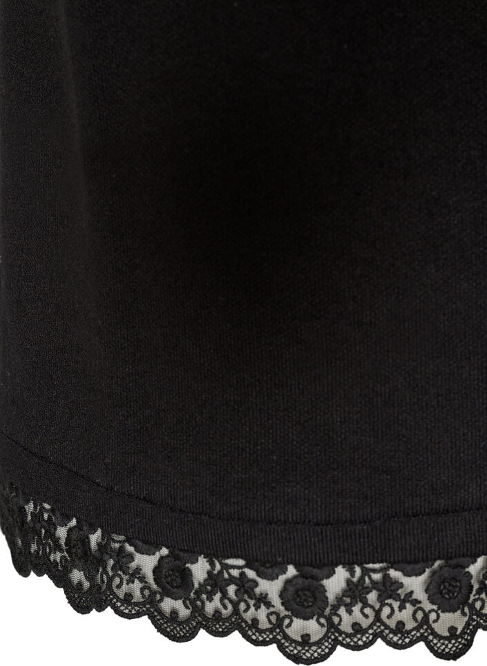 Strikvest med blondekant, Sort, Packshot image number 3