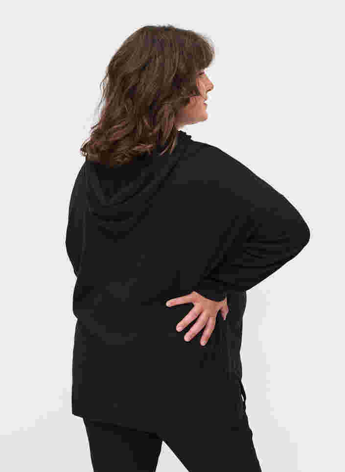 Graviditets striktrøje med hætte, Black, Model image number 1