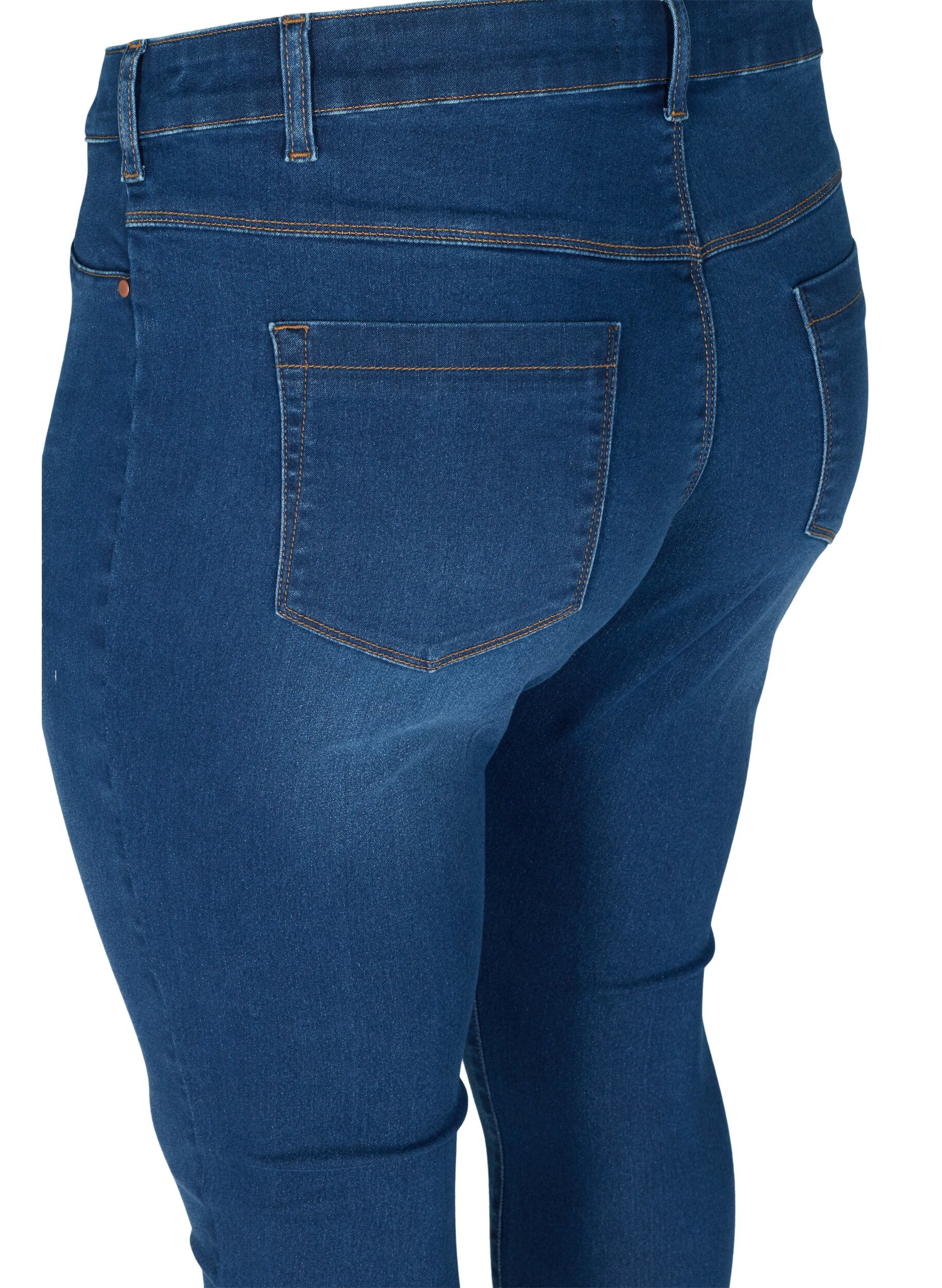 ZizziJeggings i bomuldsblanding, Blue denim, Packshot image number 3