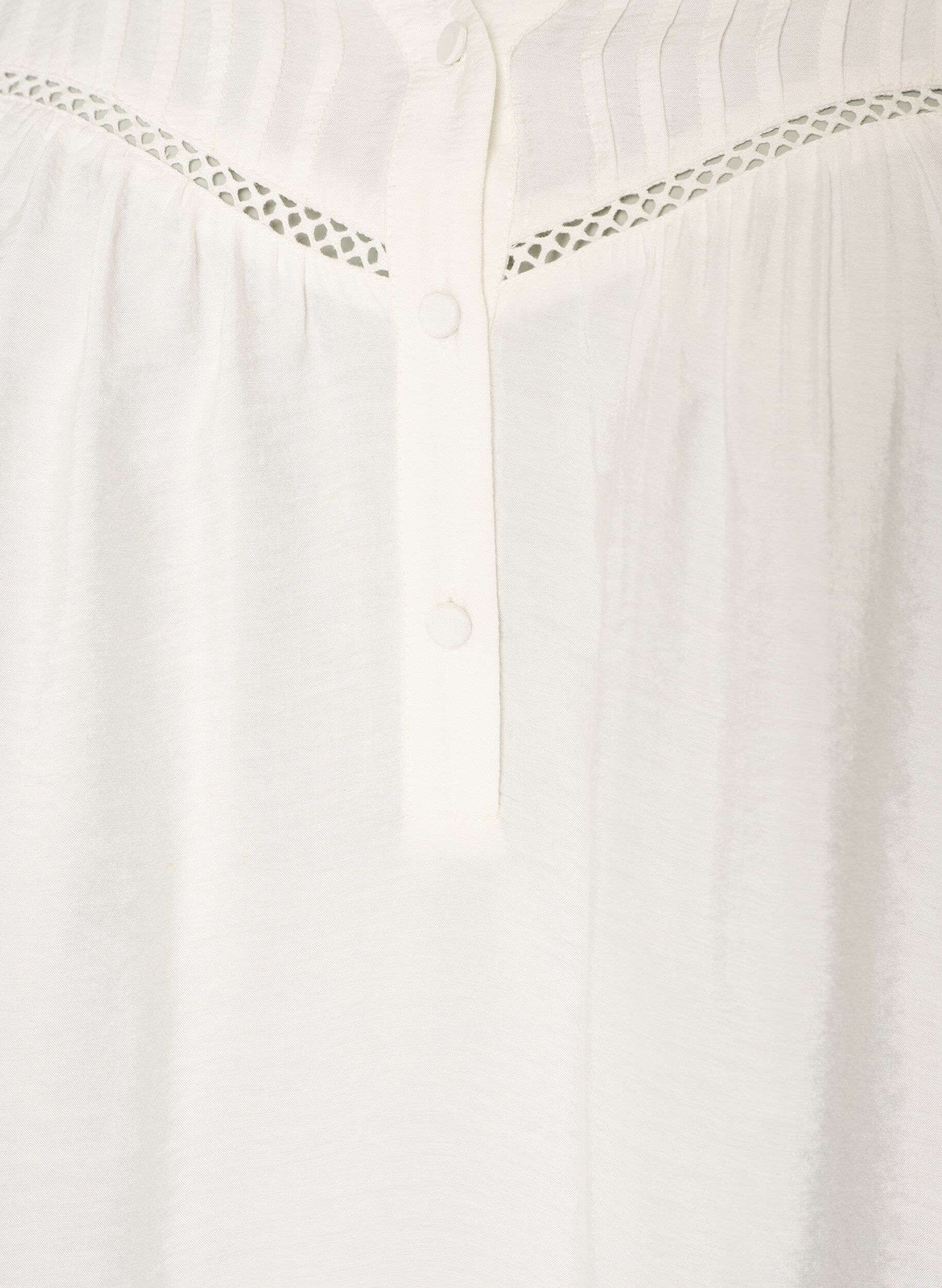ZizziViskosebluse med pintucks og ballon-effekt, Vanilla, Packshot image number 2