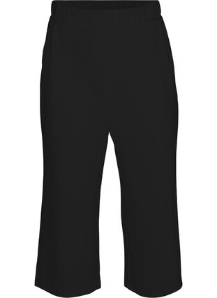 Løse bukser med 7/8 længde, Black, Packshot image number 0
