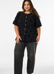 Bluse med blomsterm&oslash;nster og ballon&aelig;rmer, Sort, Model image number 1