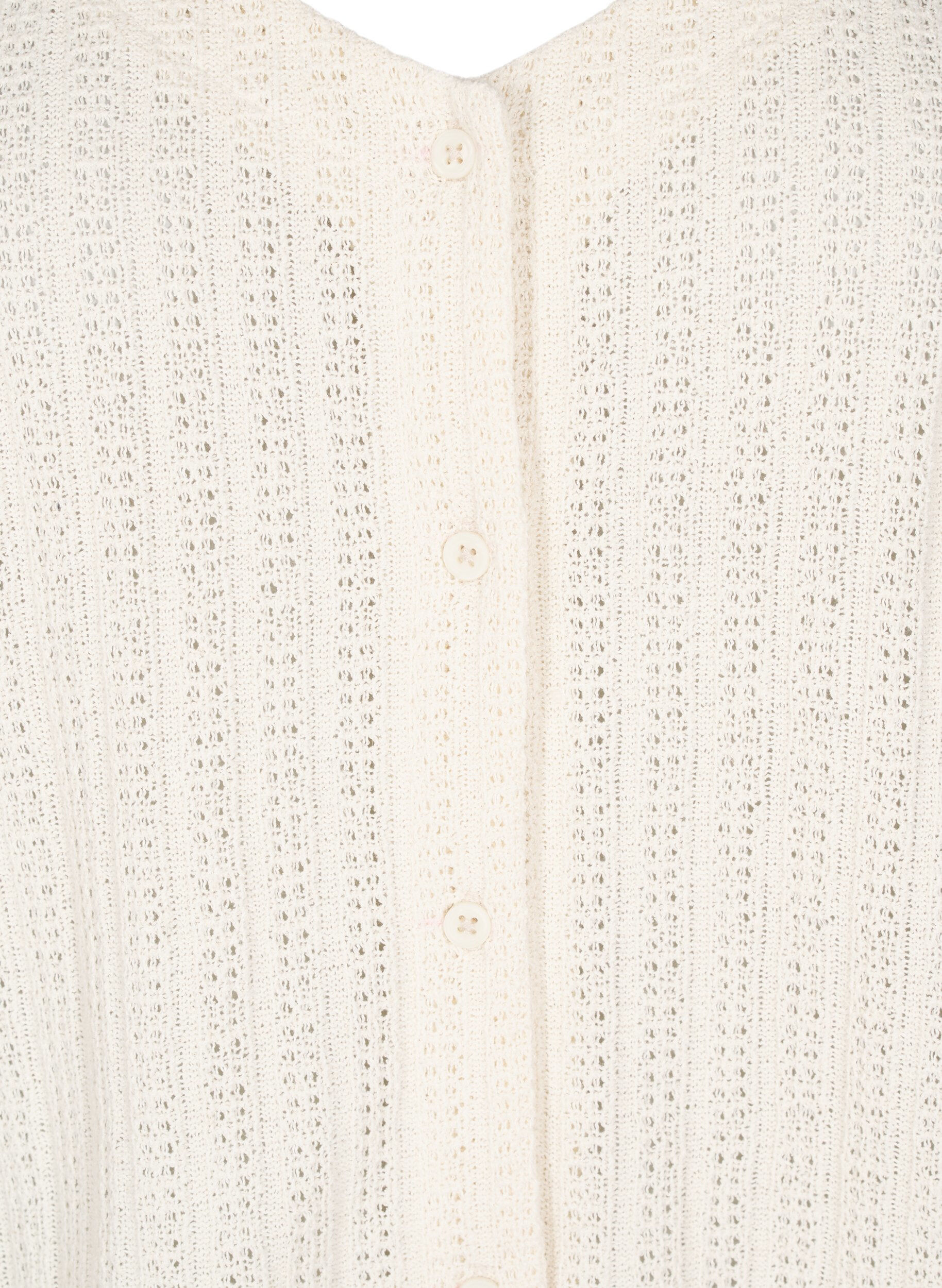 Zizzi Jerseycardigan med korte &aelig;rmer, Vanilla, Packshot image number 2