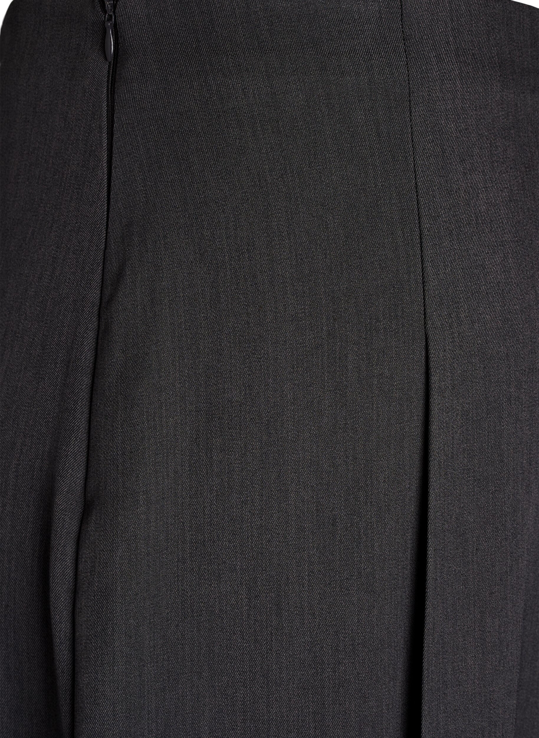 Zizzi Midinederdel med brede l&aelig;g, Gr&aring;, Packshot image number 3