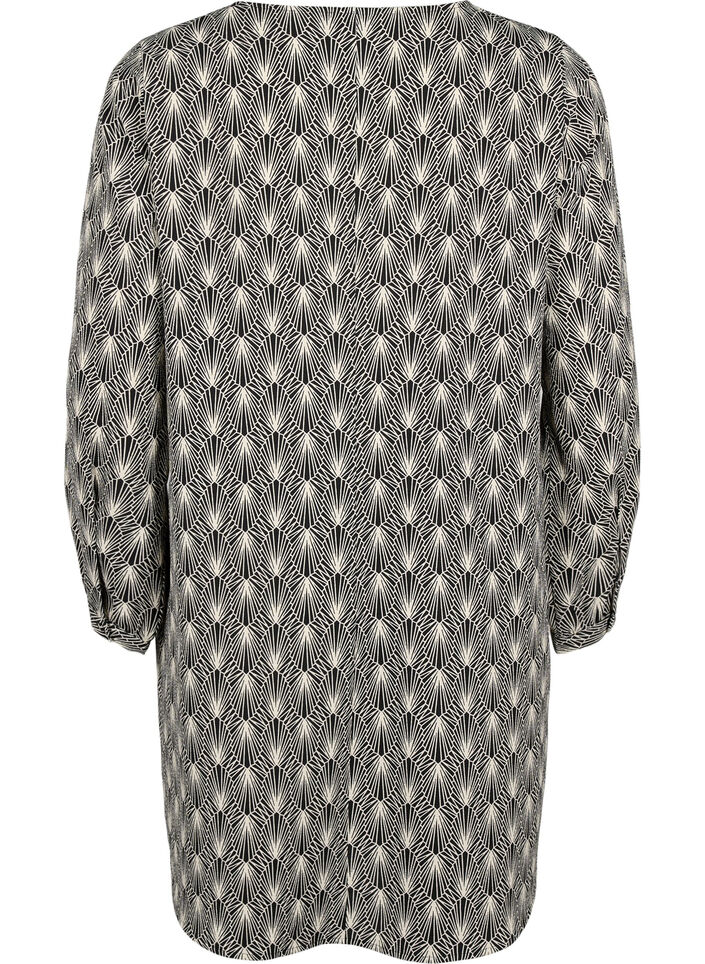 V-hals kjole med print, Birch Graphic AOP, Packshot image number 1