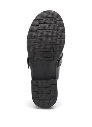 Åben loafer i læder med nitter, Black, Packshot image number 4