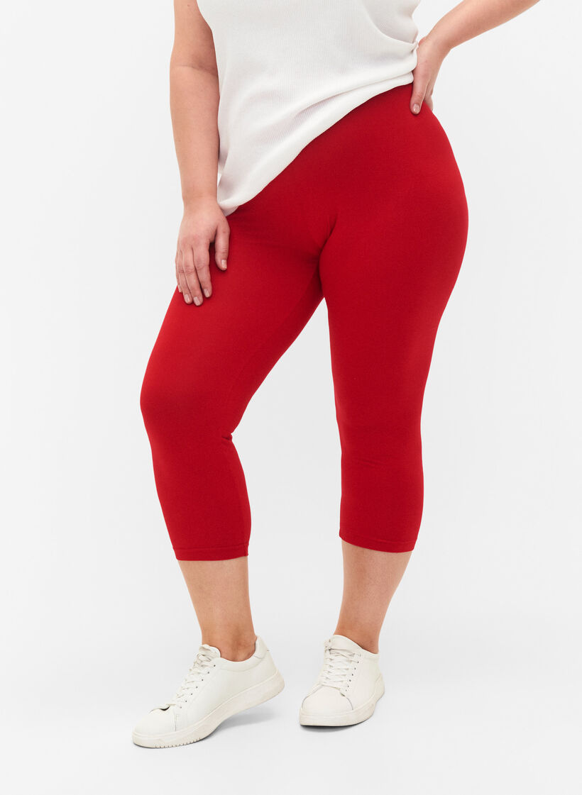 Basis 3/4 leggings i viskose, R&oslash;d, Model image number 0