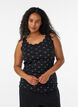 Top med print og blondekant, Sort, Model image number 0