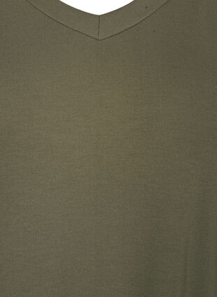 Kjole med 3/4 ærmer og trackbånd, Dusty Olive, Packshot image number 2