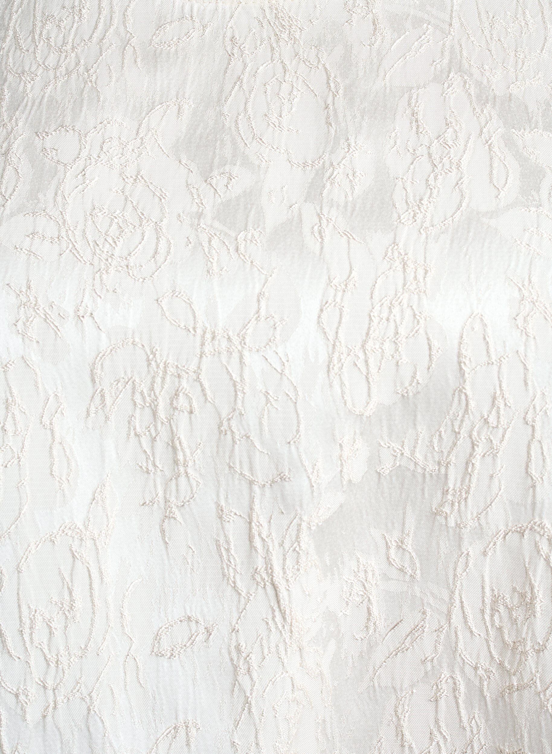 Zizzi Bluse med jacquardm&oslash;nster og puf&aelig;rmer, Vanilla, Packshot image number 2