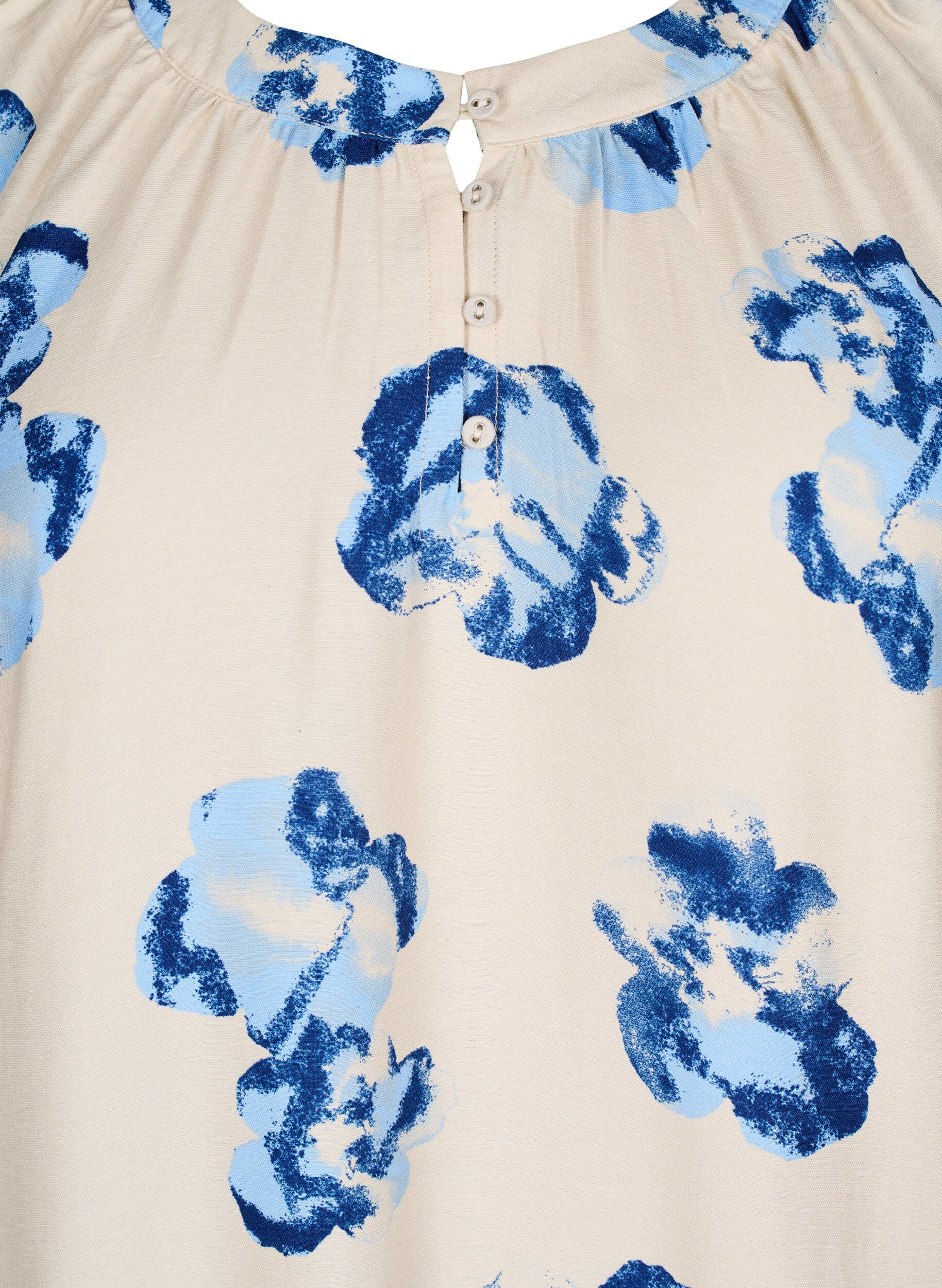 Zizzi Kn&aelig;lang kjole med lange &aelig;rmer og A-snit, Vanilla, Packshot image number 2