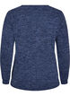 Jerseybluse med V-hals og lange &aelig;rmer, Bl&aring;, Packshot image number 1