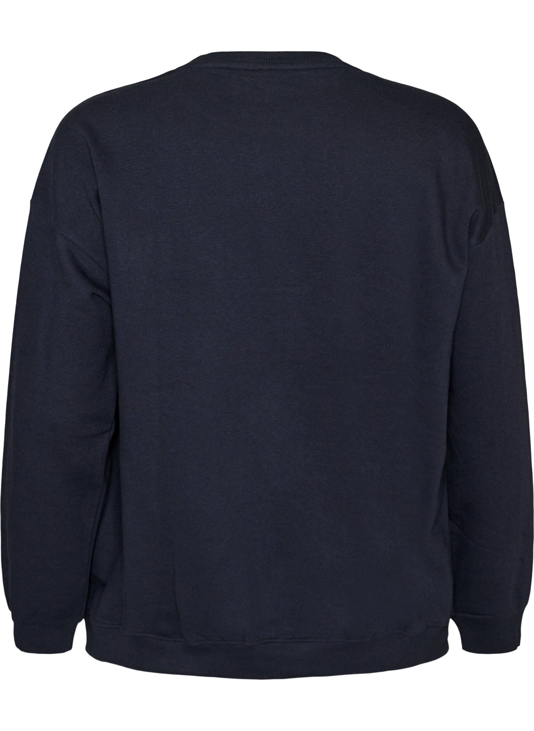 ZizziSweatshirt med tekstmotiv, Bl&aring;, Packshot image number 1