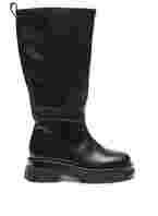 Wide fit læderstøvle med lynlås, Black, Packshot