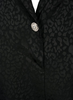 Tone-i-tone jacquard blazer i viskose, Black, Packshot image number 2
