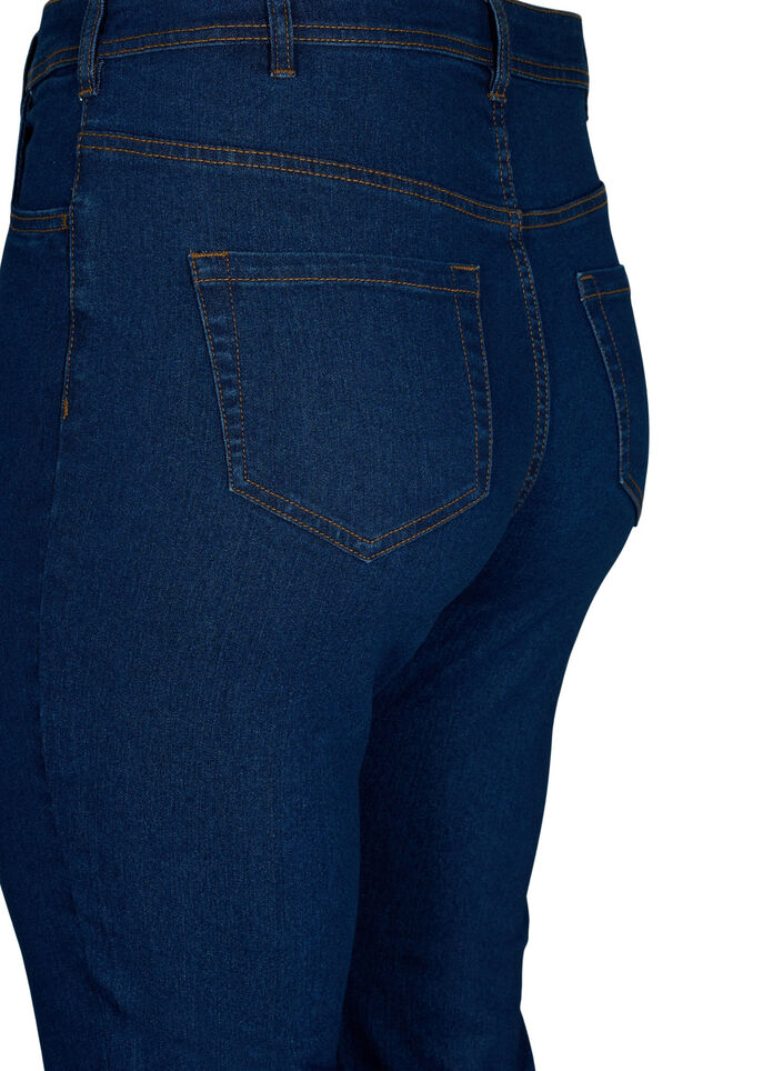 H&oslash;jtaljede jeans med bootcut, Bl&aring;, Packshot image number 3