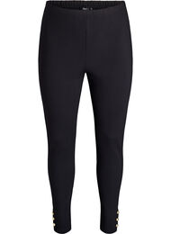 Leggings med knapper forneden, Sort