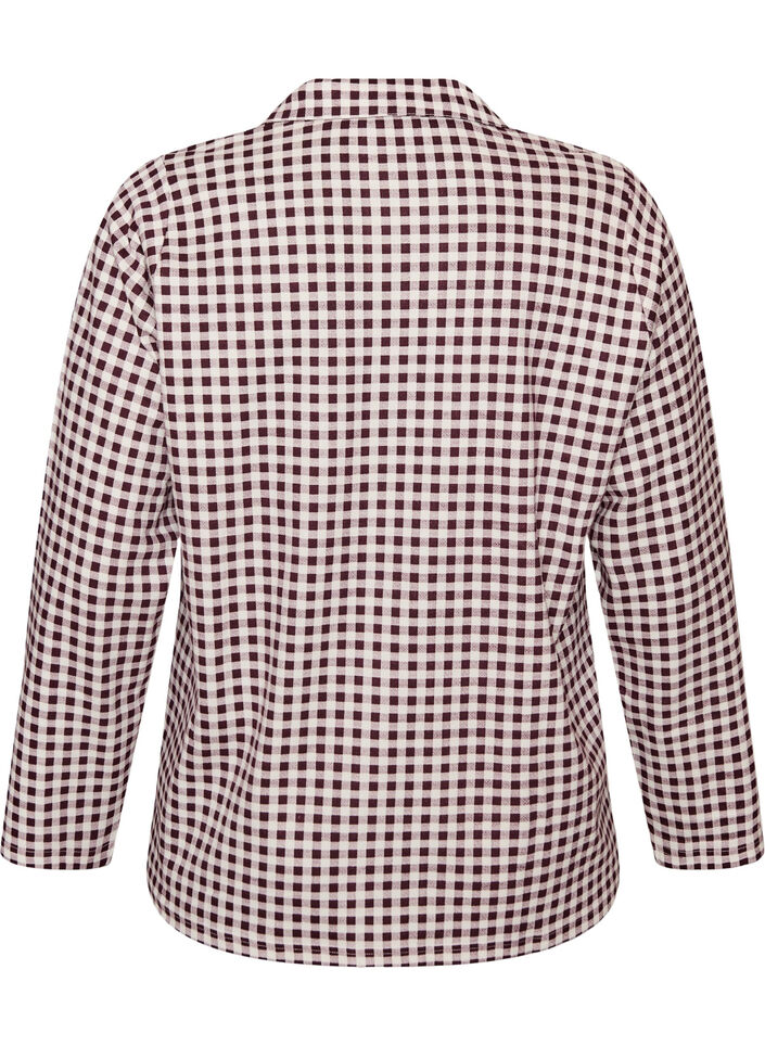 Bomulds pyjamas-skjorte med brystlomme, R&oslash;d, Packshot image number 1
