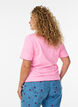 T-shirt i bomuld med b&oslash;lgede kontrastkanter, Lyser&oslash;d, Model image number 2