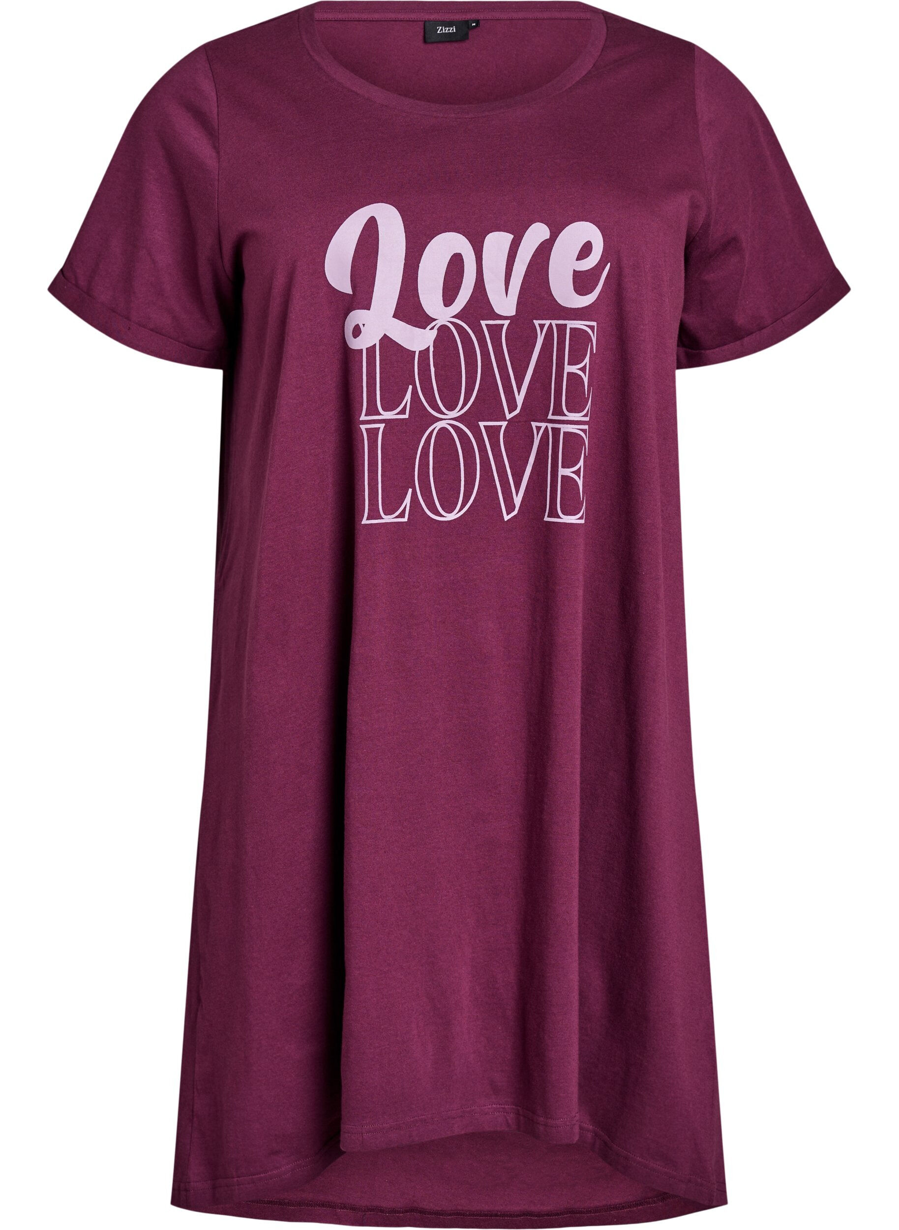 Kort&aelig;rmet natkjole i &oslash;kologisk bomuld 