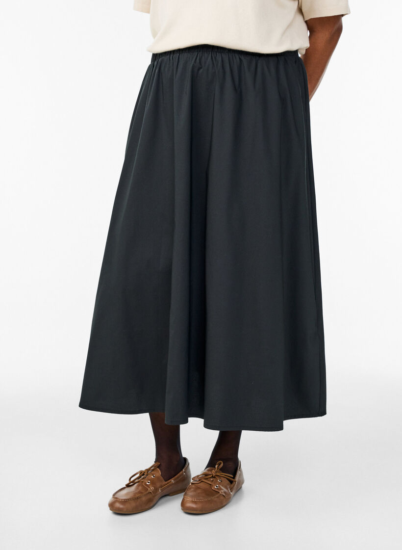 Finstrikket poloshirt med korte &aelig;rmer, Beige, Model image number 2