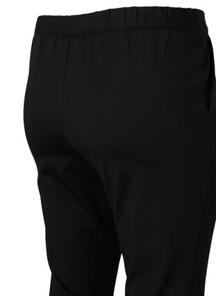 Bukser med bootcut og slids foran, Black, Packshot image number 3