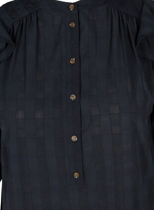 Kjole med 3/4 ærmer og knapper, Black Beauty, Packshot image number 3