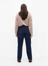 Ekstra højtaljede Megan jeans med regular fit, Dark blue, Model