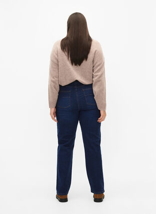 Ekstra højtaljede Megan jeans med regular fit, Dark blue, Model image number 1