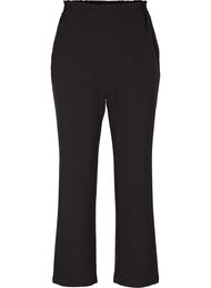 Ensfarvede bukser med straight fit, Black