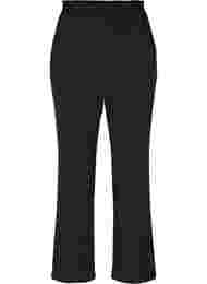 Ensfarvede bukser med straight fit, Black