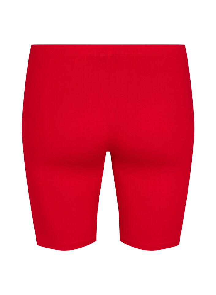 Ensfarvede basis cykelshorts, R&oslash;d, Packshot image number 1