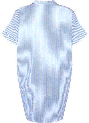 Stribet skjorte med brystlommer, Light Blue Stripe , Packshot image number 1