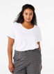 Ensfarvet basis t-shirt i bomuld, Hvid, Model image number 0