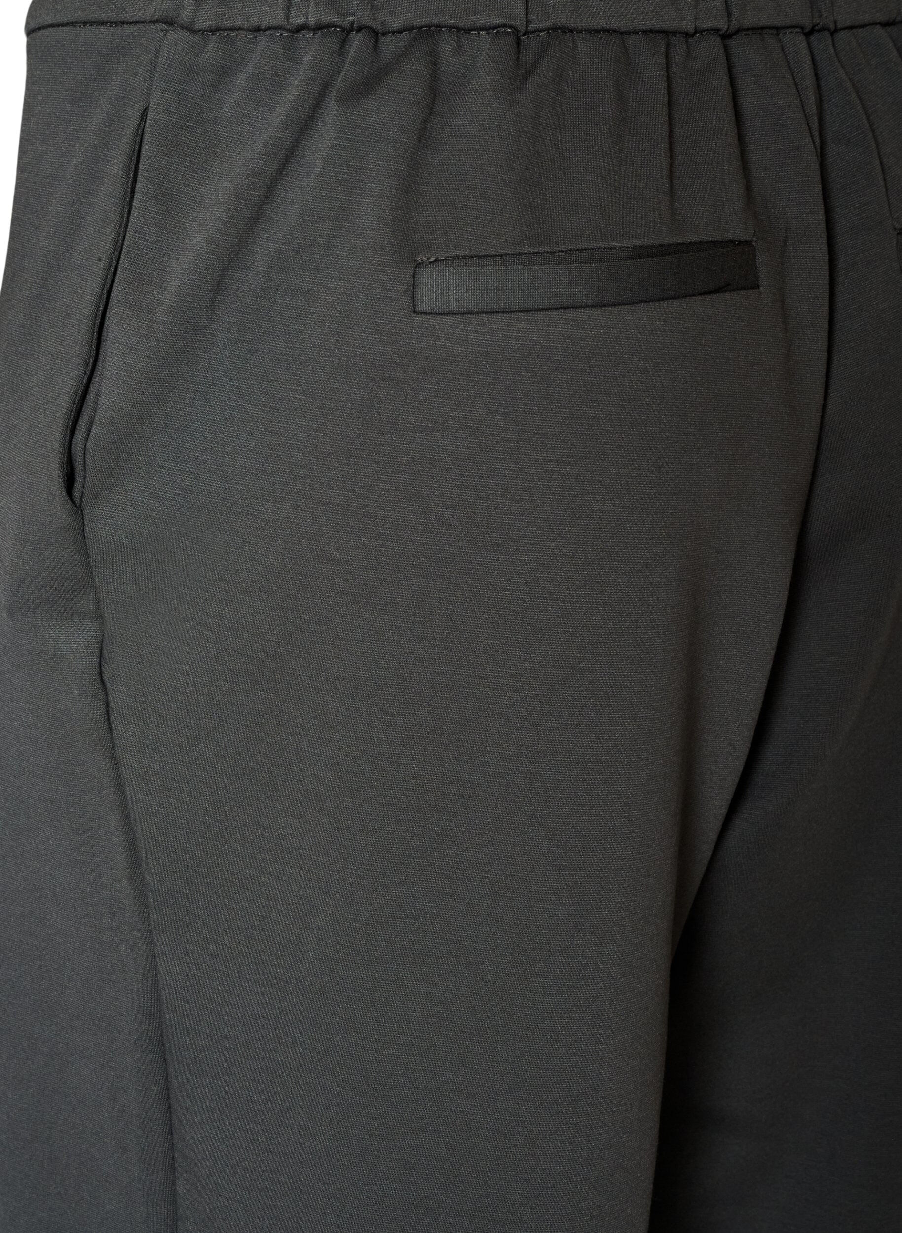 ZizziL&oslash;se jerseybukser med h&oslash;j talje, Gr&aring;, Packshot image number 3